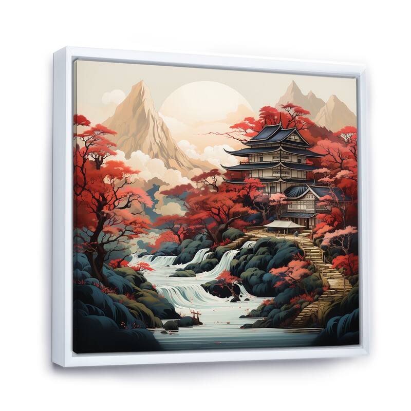 Designart "Asian Art Landscape" Asian Framed Wall Art Prints Bed Bath